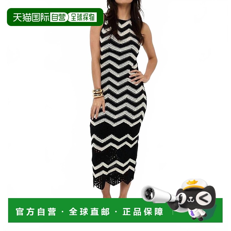自营esqualoLong Crochet Dress In Black - black 美国奥莱直发