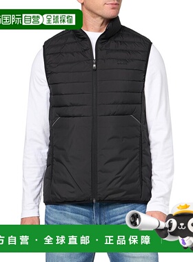 自营 Hugo Boss 男式 Thor 2 拉链背心，黑色 - 黑色 美国奥莱直