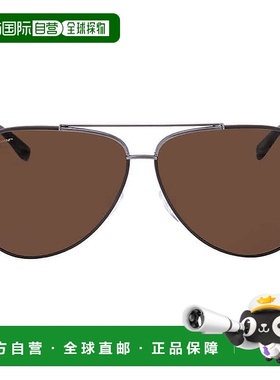 自营Salvatore Ferragamo Dark Brown Pilot Unisex Sunglasses S