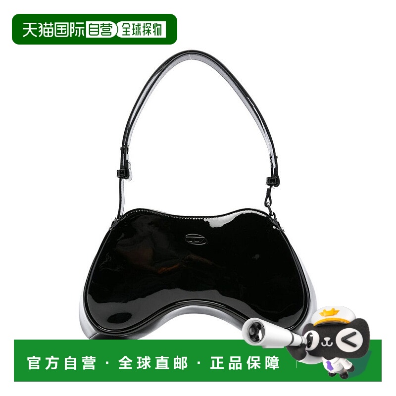 自营dieselNero Structured Shoulder Bag With Glossy Finish -