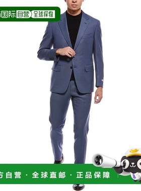 自营Canali 2pc Wool Suit - blue 美国奥莱直发
