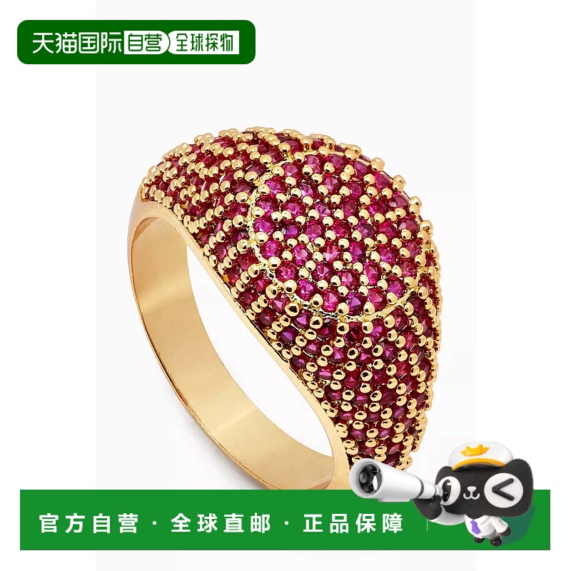 自营luv ajWomen's Pave Signet Ring In Ruby + Gold - ruby + g