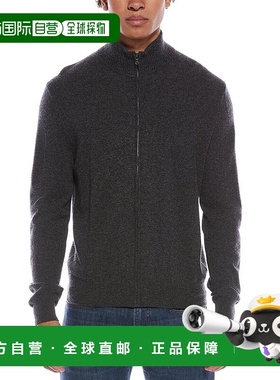 自营Amicale Cashmere Plaited Zip Cashmere Zip Sweater - gray