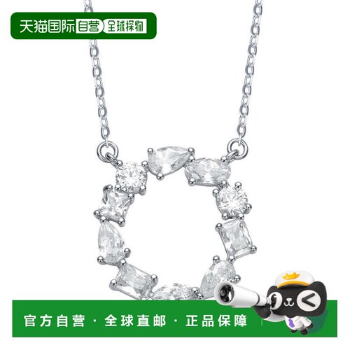 自营geneviveSterling Silver White Gold Plated with Clear Cub