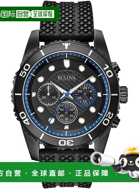 自营Bulova Men's Sport 43mm Quartz Watch - black 美国奥莱直