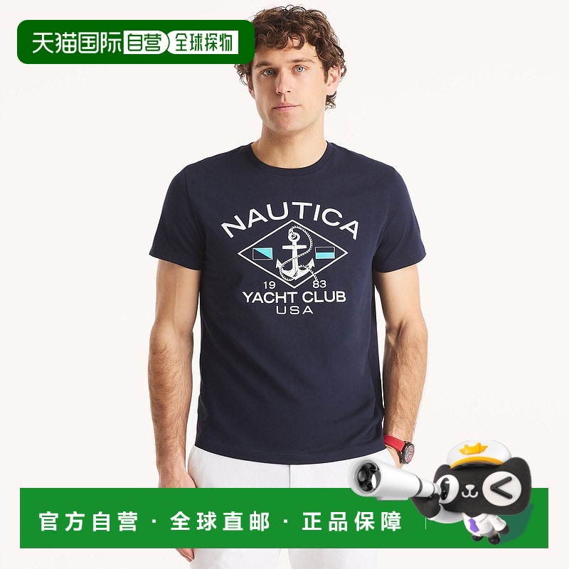 自营 Nautica Mens Yacht Club Graphic T-Shirt - navy seas 美