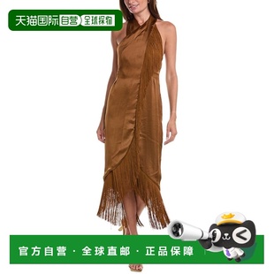 自营BCBGMAXAZRIA Fringe Cocktail Dress - brown 美国奥莱直发