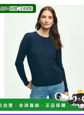 1h可退 【美国直邮】Brooks Brothers Supima Cotton Cable Crewn