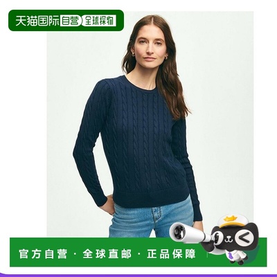1h可退 【美国直邮】Brooks Brothers Supima Cotton Cable Crewn