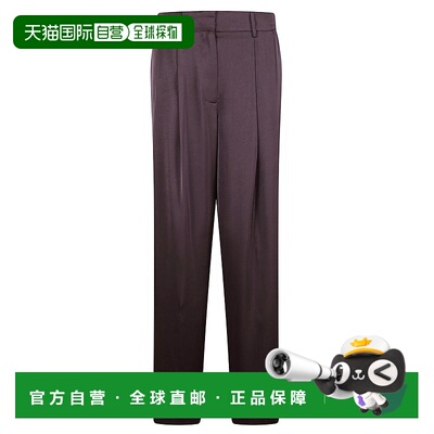 自营michael korsChocolate Satin Trousers With Zip Fastening