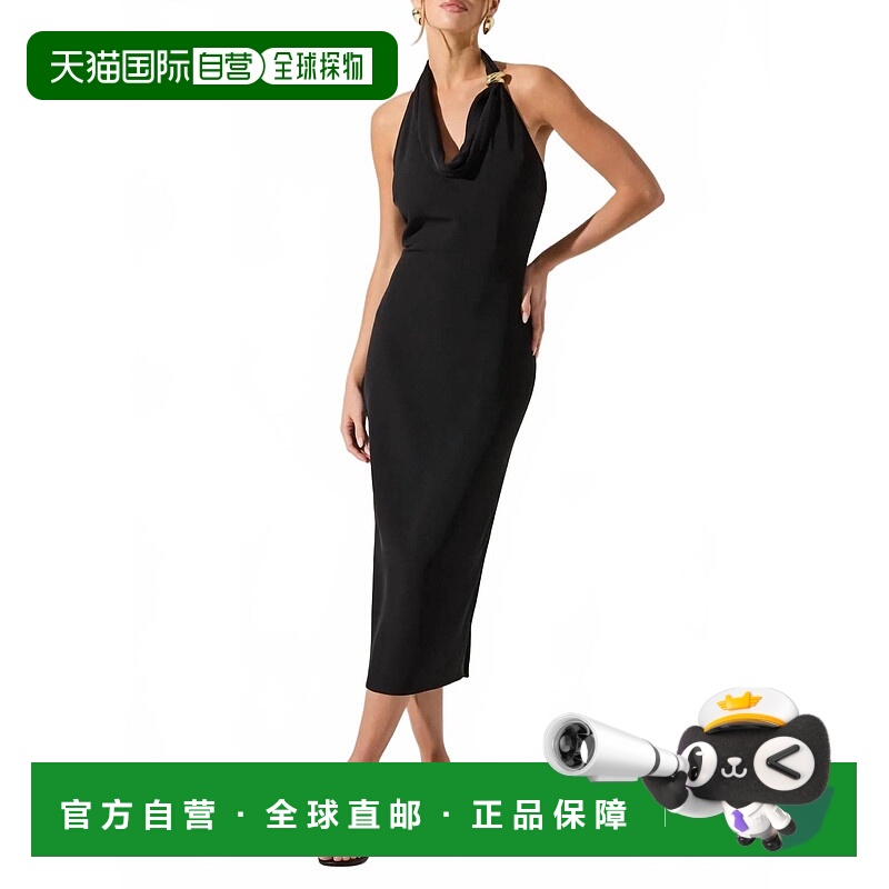 自营astr the labelAlanna Halter圆领连衣裙，黑色 美国奥莱直发