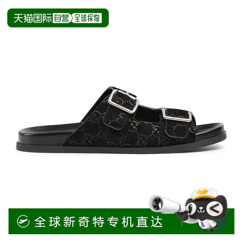1h可退 香港直邮潮奢 Gucci 古驰 男士 拖鞋 816380AADUO black黑