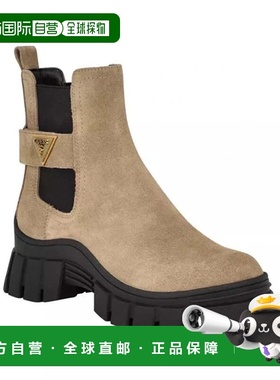 自营Guess Hensly Boot Women Light Brown Leather Lug Sole Sid
