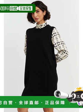 自营chinti & parkerBlack Wool-Cashmere Mini Dress - black 美