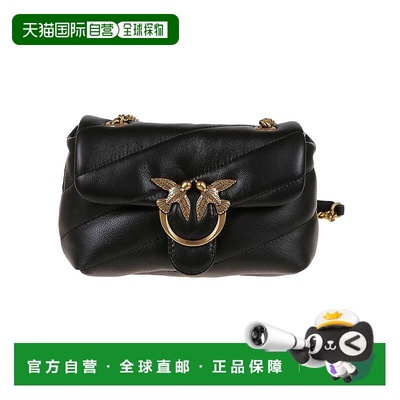 自营pinkoLove Birds Quilted Shoulder Bag - black 美国奥莱直