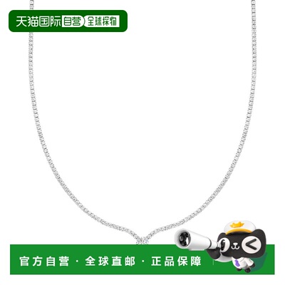自营Ross-Simons CZ Solitaire-Style Tennis Necklace in Sterli