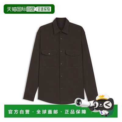 自营bossBECKHAM x  relaxed-fit shirt in virgin wool - light