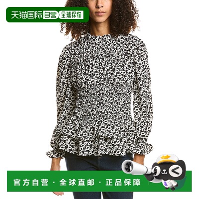 自营 gracia格拉西亚花上衣-黑色 美国奥莱直发女装通勤