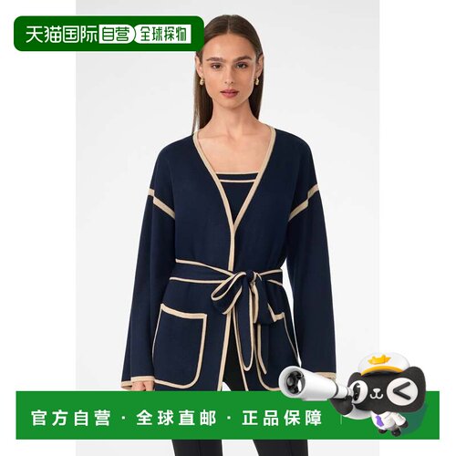 自营trina turkWright Wrap Cardigan - indigo biarritz beige