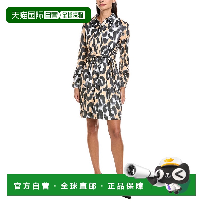 自营tyler boe Ziva Microsuede Animal Print Shirtdress - mult