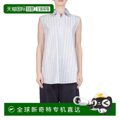自营6397浅蓝色/海军蓝无袖纽扣上衣 【美国奥莱】直发