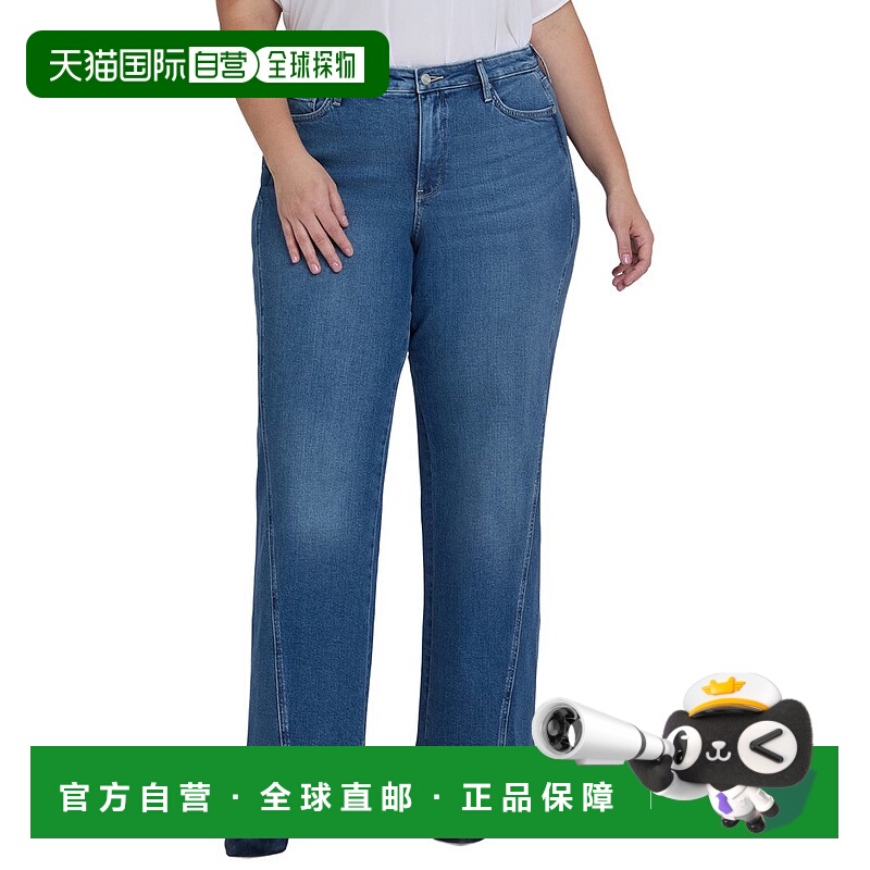 自营NYDJ Plus Teresa Romantic Indigo Wide Leg Jean - blue 美