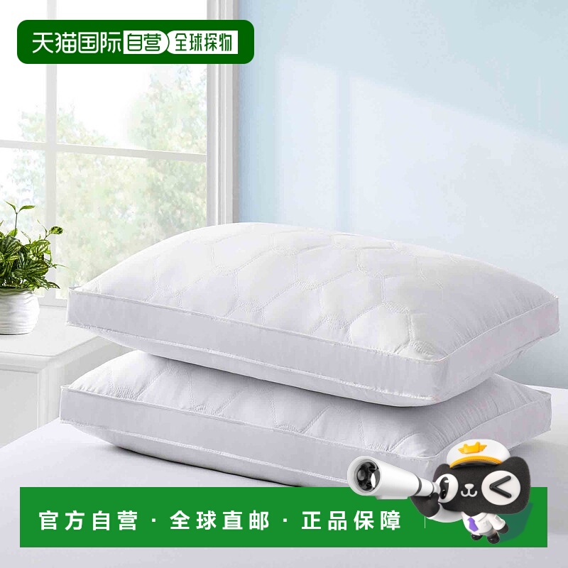 自营 puredownPURE DOWN Peace Nest 5% 灰色鸭绒羽绒枕头 2 件套