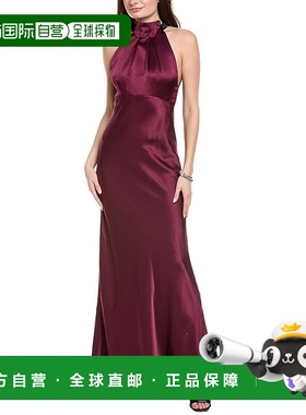 自营SALONI Hammered Satin Silk Maxi Dress - purple 美国奥莱