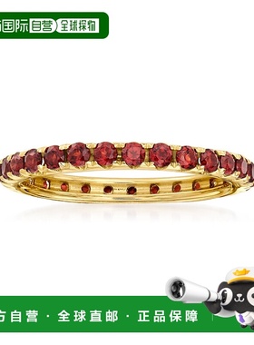 自营 Ross-Simons 石榴石永恒戒指 14 克拉黄金 - 红色 美国奥莱