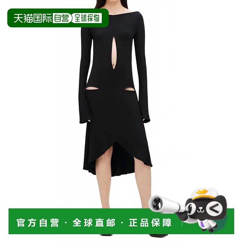 自营courregesDrop Zipped Crepe Jersey Dress In Black - black