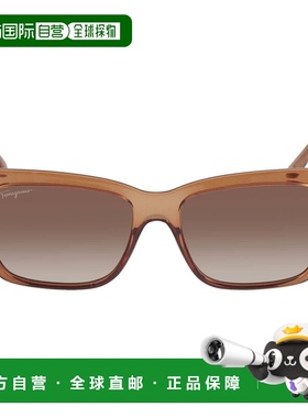 自营Salvatore Ferragamo Brown Gradient Square Ladies Sunglas