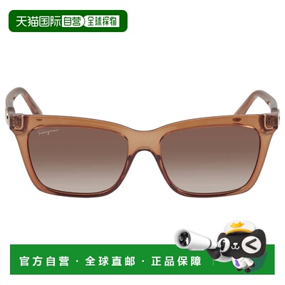 自营Salvatore Ferragamo Brown Gradient Square Ladies Sunglas