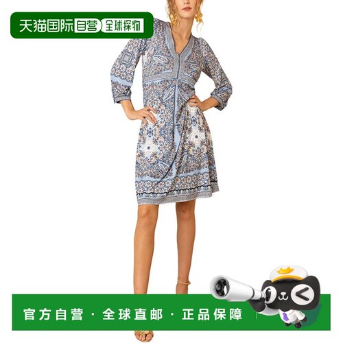 自营Hale Bob Kaydence Midi Dress - blue 美国奥莱直发