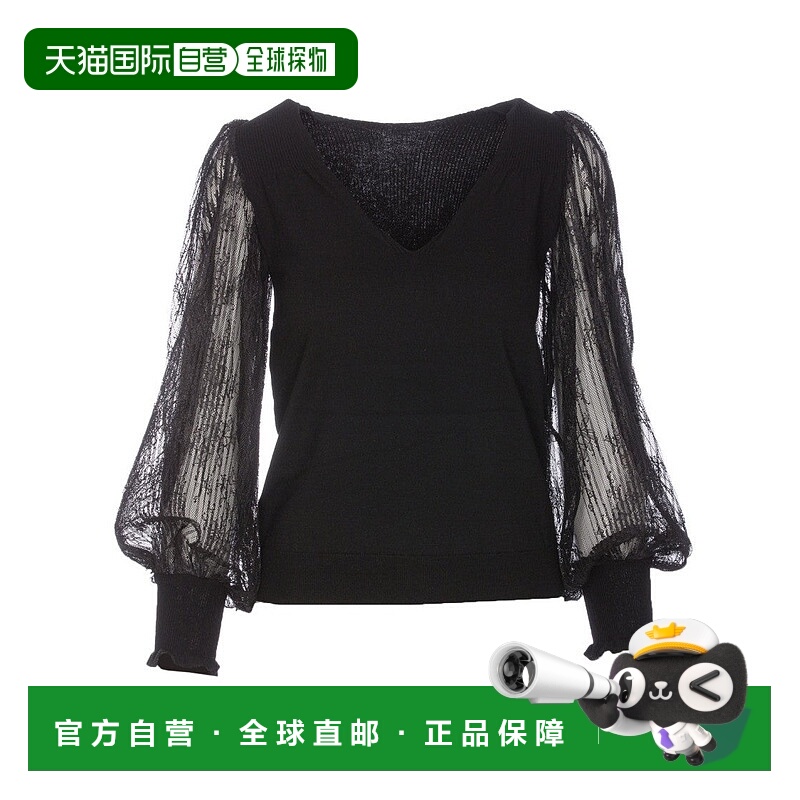 自营twin-setKnitwear Blouse With Deep V-Neckline - black 美