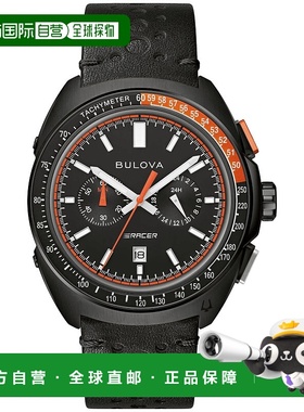 自营Bulova Men's Racer Chronograph Black Dial Watch - black