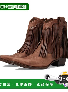 1h可退 【美国直邮】Corral L6072 女靴 时尚流苏真皮靴子 舒适优