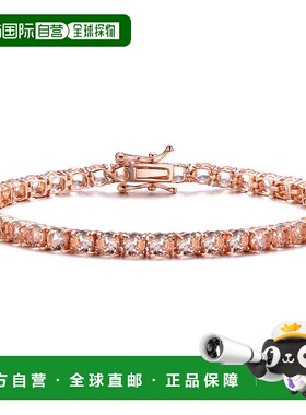 自营 geneviveGa Gold Overlay Clear Cubic Zirconia Tennis Bra