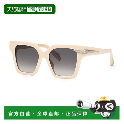 自营Roberto Cavalli Sunglasses Square Full Rim, Cream Beige