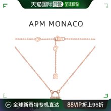 香港直发Apm MonacoMORSE CODE系列女士爱心锁项链玫瑰金PC5992OX