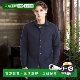 自营 Nautica Mens Linen Shirt - navy seas 美国奥莱直发