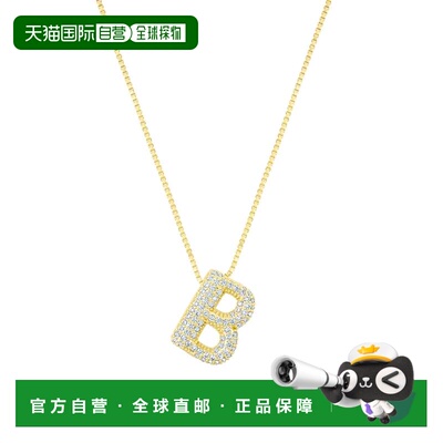 自营adornia14k镀金铺路泡泡字母项链-金-b 美国奥莱直发