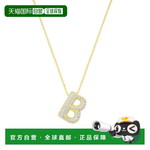 自营adornia14k镀金铺路泡泡字母项链-金-b 美国奥莱直发