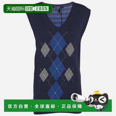 自营Marina Sport By Marina Rinaldi Blue Striped Knit Half Sl