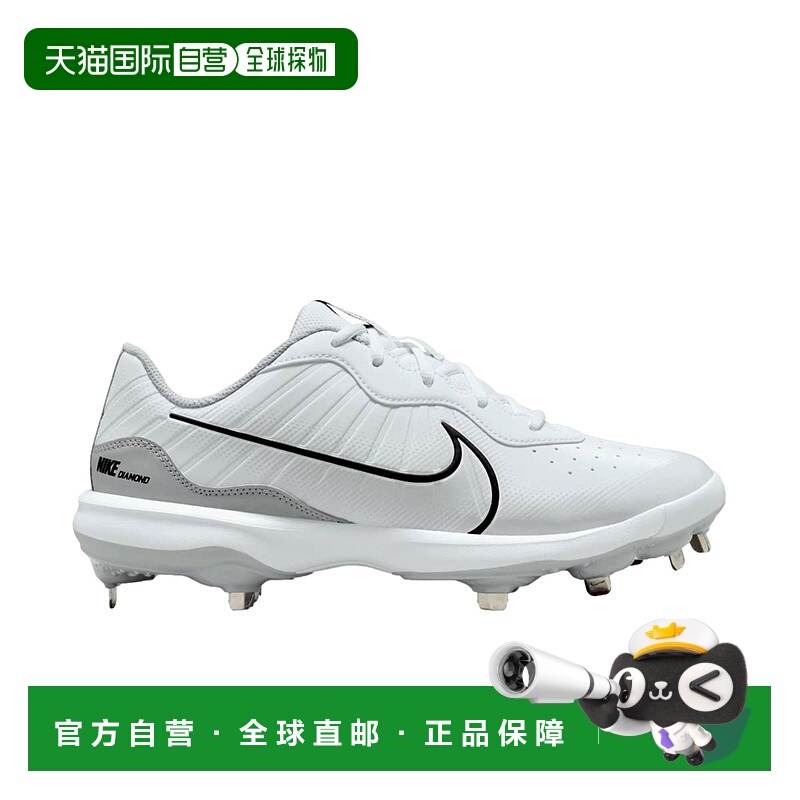 自营Nike Alpha Huarache Varsity 4低金属白色/银色DJ6516-100男