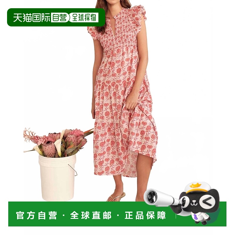 自营saylorAlmina Midi Dress In Fresh Poppy Print 美国奥莱直