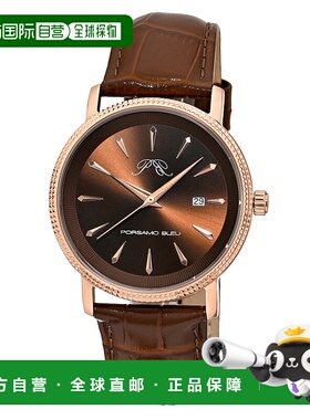自营Porsamo Bleu Men's Veritas 2 Genuine Leather Band Watch