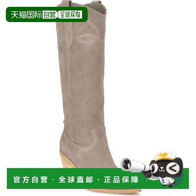 自营Nine West Smash Boots Women's Taupe Pointed Toe Knee-Hig