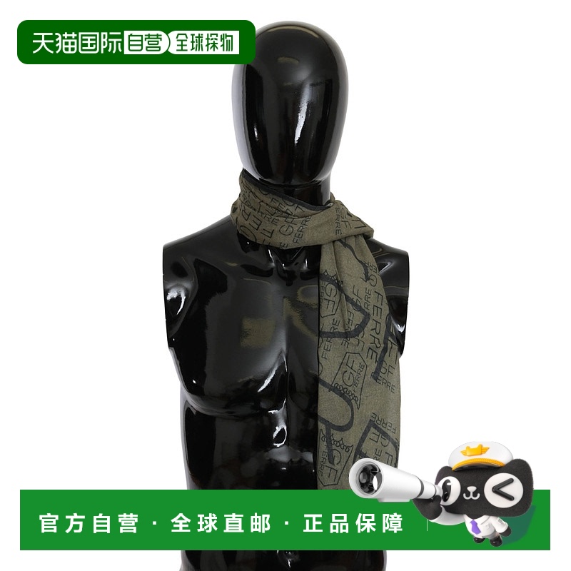 自营 GF Ferre 羊毛粘胶方巾图案品牌女式围巾  高级感 正品 美国
