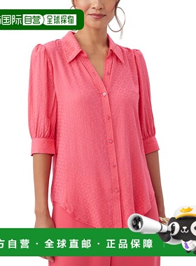 自营 Trina Turk Pensacola上衣-粉红色 泡泡袖美国直发奥莱