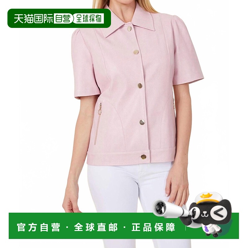 自营dolce caboShort Sleeve Shirt Jacket In Orchid - orchid